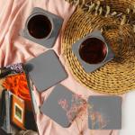 Gabotrie 6 Pack Absorbent Diatomite Drink Coasters, Fast Water Absorption in Seconds, Non-Slip Insulation Odorless Diatomaceous Earth, for Drinks and Plants (Grey)