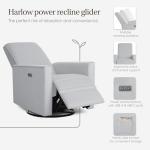 Plush Swivel Glider Recliner with USB Port