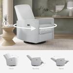 Plush Swivel Glider Recliner with USB Port