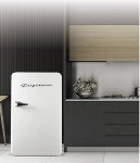 Retro Compact Refrigerator with Built-In Bottle Opener