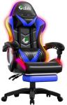 RGB Gaming Chair with Lumbar Massager and Footrest