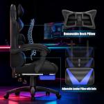 RGB Gaming Chair with Lumbar Massager and Footrest