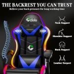 RGB Gaming Chair with Lumbar Massager and Footrest