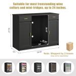 Mini Fridge Coffee Bar Cabinet with Wine Storage