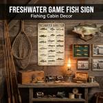 Vintage Fishing Gamefish Tin Sign for Man Cave