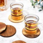 8 Pack Round Acacia Wood Drink Coasters