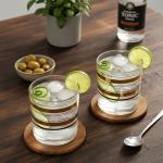 8 Pack Round Acacia Wood Drink Coasters