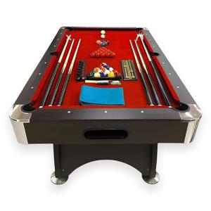 7-Foot Red Felt Pool Table – Red Devil