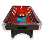 7-Foot Red Felt Pool Table – Red Devil