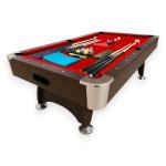 7-Foot Red Felt Pool Table – Red Devil