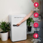 Retro Compact Refrigerator with Built-In Bottle Opener