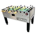 Tornado Tournament 3000 Foosball Table - Made in The USA - Commercial Quality for The Home - Incredible Table Soccer Game (3 Man Goalie, Silver)