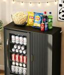 Black Coffee Bar Cabinet with Mini Fridge Space