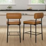 Whiskey Brown Counter Height Bar Stools Set of 2