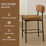 Whiskey Brown Counter Height Bar Stools Set of 2