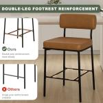 Whiskey Brown Counter Height Bar Stools Set of 2
