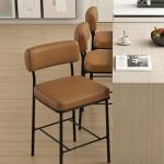 Whiskey Brown Counter Height Bar Stools Set of 2