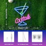 Cocktails Neon Sign - LED Bar Wall Decor