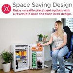 Retro Compact Refrigerator with Built-In Bottle Opener