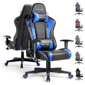 GTRACING Bluetooth Gaming Chair with Speakers - Blue