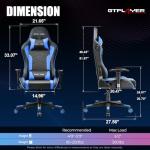 GTRACING Bluetooth Gaming Chair with Speakers - Blue