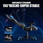 GTRACING Bluetooth Gaming Chair with Speakers - Blue