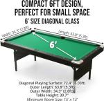 6-Ft Folding Pool Table with Accessories Bundle