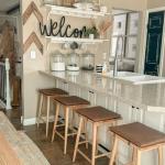 Barker Counter Height Wood Barstool with Leather Cushion