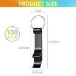Yugada 100 Black Metal Bottle Opener Keychains