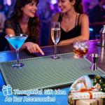ZJWZLG Bar Mat - Premium 18"X12" Rubber Bar Mats for Countertop, Non-slip Dish Drying Pad & Bartender Mat with for Fast Drying, Ideal Bar Tools for Home Bar, Cocktail Set, And Kitchen Use(Green)