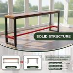 Farmhouse Bar Height Table, Solid Wood Long Bar Table, Industrial Pub Table, Narrow High Top Counter Height Dining Tables for Kitchen, Coffee Shop, Rectangular, No Stools (86.6"L x 15.7"W x 41.3"H)