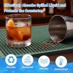 ZJWZLG Bar Mat - Premium 18"X12" Rubber Bar Mats for Countertop, Non-slip Dish Drying Pad & Bartender Mat with for Fast Drying, Ideal Bar Tools for Home Bar, Cocktail Set, And Kitchen Use(Green)