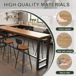 Farmhouse Bar Height Table, Solid Wood Long Bar Table, Industrial Pub Table, Narrow High Top Counter Height Dining Tables for Kitchen, Coffee Shop, Rectangular, No Stools (86.6"L x 15.7"W x 41.3"H)