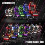 Czlolo Gaming Chair, Racing Style RGB LED Lights Gaming Chairs for Adults and Kids, Lumbar Massager Gamer Chair, High Back Reclining Computer Chair with Footrest and Headrest (Black/Red)