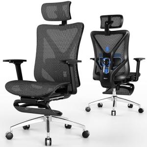 GABRYLLY Adjustable Ergonomic Office Chair with Footrest