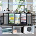 Back Bar Cooler with Glass Doors and LED Lights