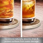 Old World Sandstone Coaster Set - 4 Pack