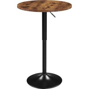 Adjustable Round Bar Table with Swivel Top