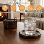 Wooden Coasters Set of 4 with Holder