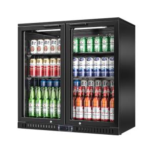 Back Bar Cooler with LED Lighting and Glass Doors