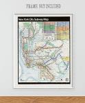 New York City Subway Map 1979 18x24 Stretched Canvas Poster – Ready to Hang Vintage NYC Transit Wall Art, Historical New York Map Reproduction, Retro Home Office or Study Décor for Travel Enthusiasts