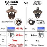 HAIICEN Vintage Copper Bottle Cap Opener Wall Mount, Retro Beer Bottle Opener with Screws for Homes Kitchen (Pack of 2)