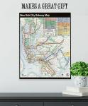 New York City Subway Map 1979 18x24 Stretched Canvas Poster – Ready to Hang Vintage NYC Transit Wall Art, Historical New York Map Reproduction, Retro Home Office or Study Décor for Travel Enthusiasts