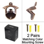 HAIICEN Vintage Copper Bottle Cap Opener Wall Mount, Retro Beer Bottle Opener with Screws for Homes Kitchen (Pack of 2)