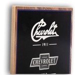 Chevrolet Logo Vertical Wood Wall Art for Man Cave
