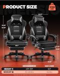 GTPLAYER Ergonomic Gaming Chair with Footrest