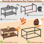 Rustic 2-Tier Industrial Coffee Table with Storage