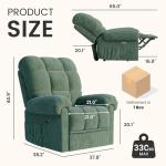 Cozy Green Power Recliner Chair for Small Spaces