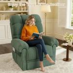 Cozy Green Power Recliner Chair for Small Spaces