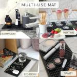 MARELUNNA Rubber Bar Mat – Non-Slip Spill & Drip Mat for Bartending, Coffee Bar & Kitchen Countertop, Thick Durable Counter Protector & Stylish Drying Mat (Total Black, 2 Pack 12"x6")